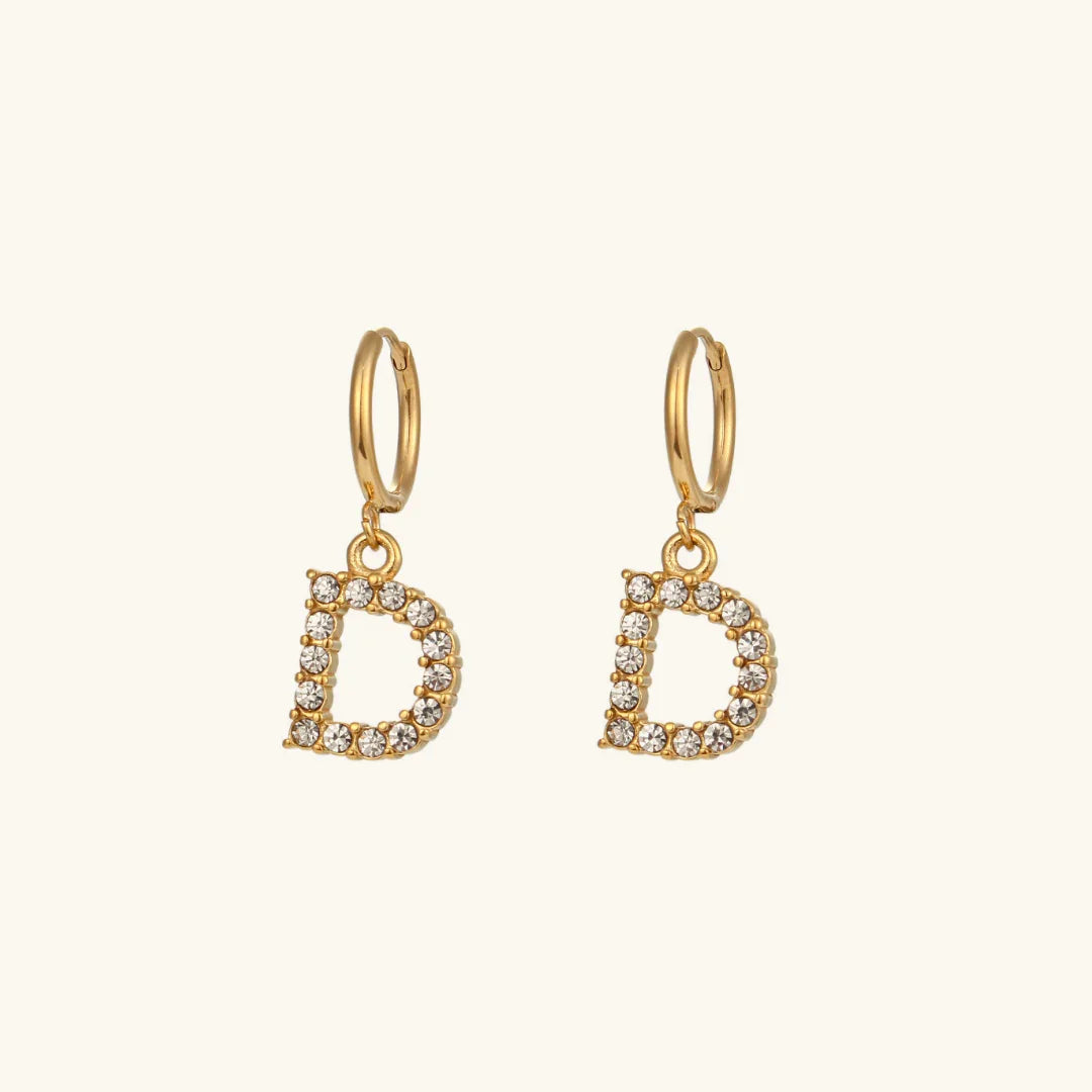 [ElanLuxe]Wilhemina Initial Letter Earrings