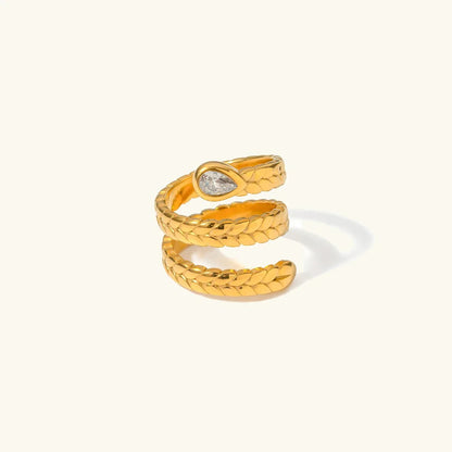 [ElanLuxe]Davina Gold Serpent Ring