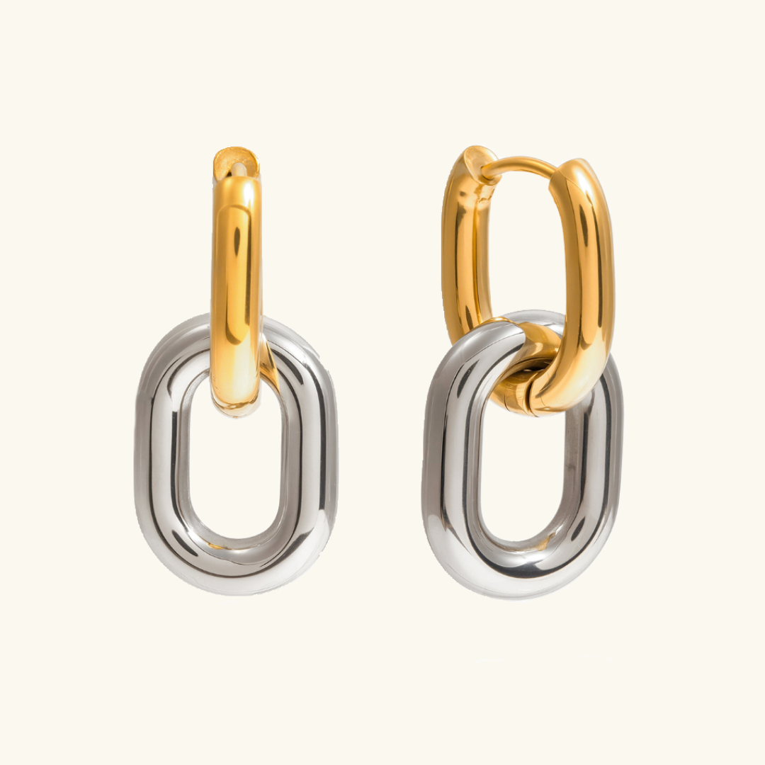 [ElanLuxe]Pippa Two Tone Double Hoops