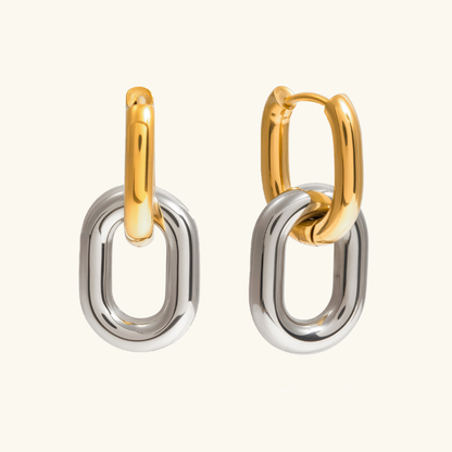[ElanLuxe]Pippa Two Tone Double Hoops