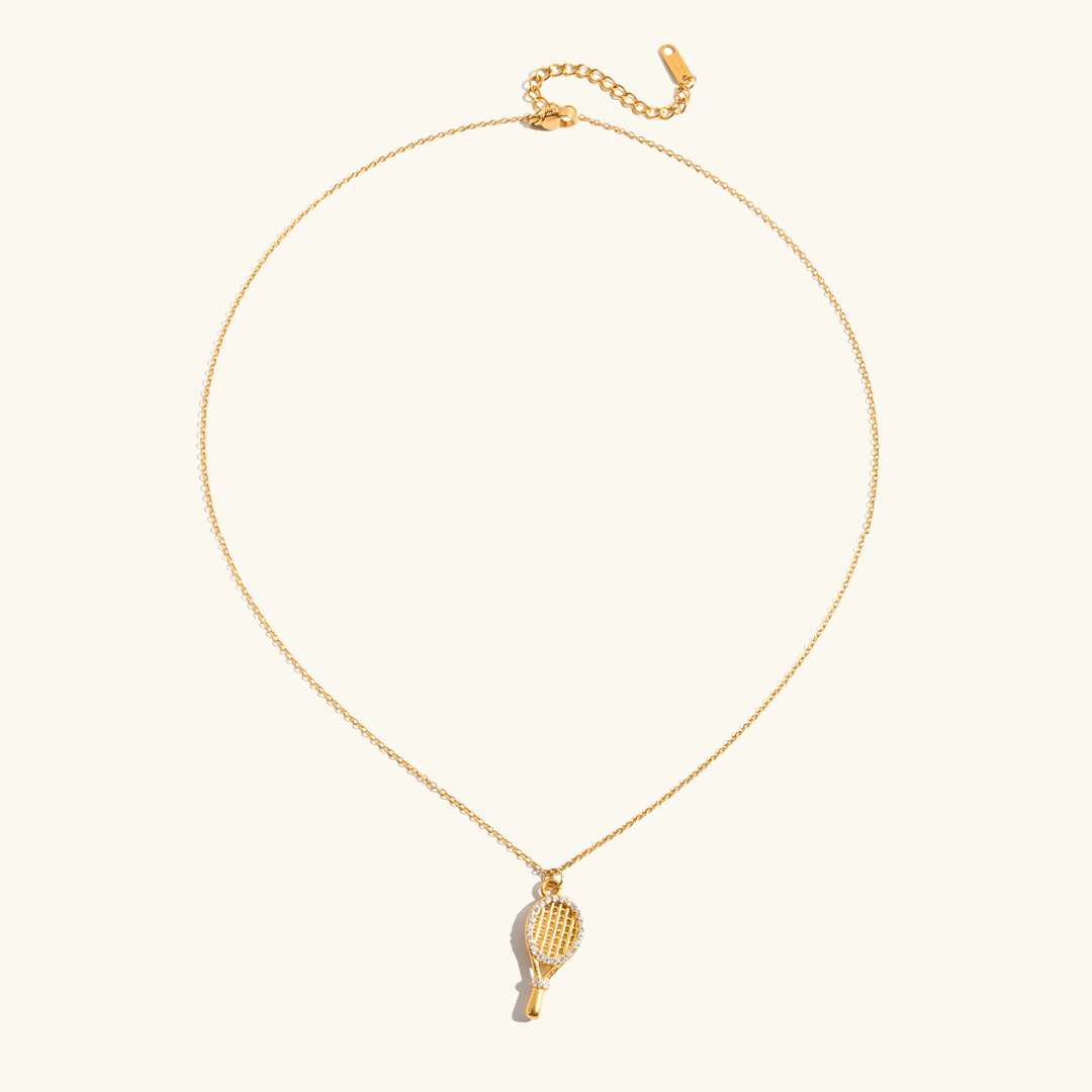 [ElanLuxe]Aces Gold Tennis Pendant