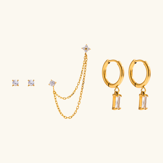 [ElanLuxe]Dina Essential Diamond Earrings Bundle