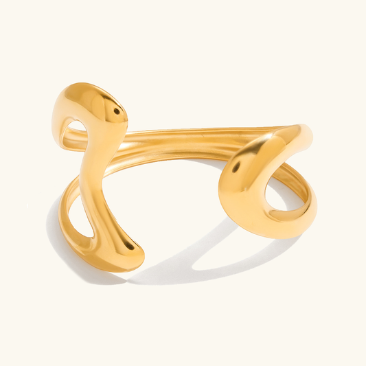 [ElanLuxe]Lulu Sculpted Gold Bangle