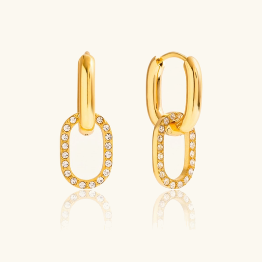[ElanLuxe]Aina Double Hoop Diamond Earrings