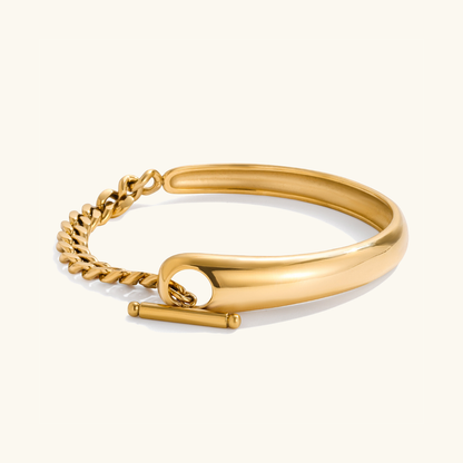 [ElanLuxe]Myrna Chained Gold Bangle