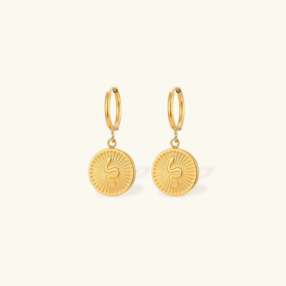 [ElanLuxe]Eliana Serpent Coin Earrings