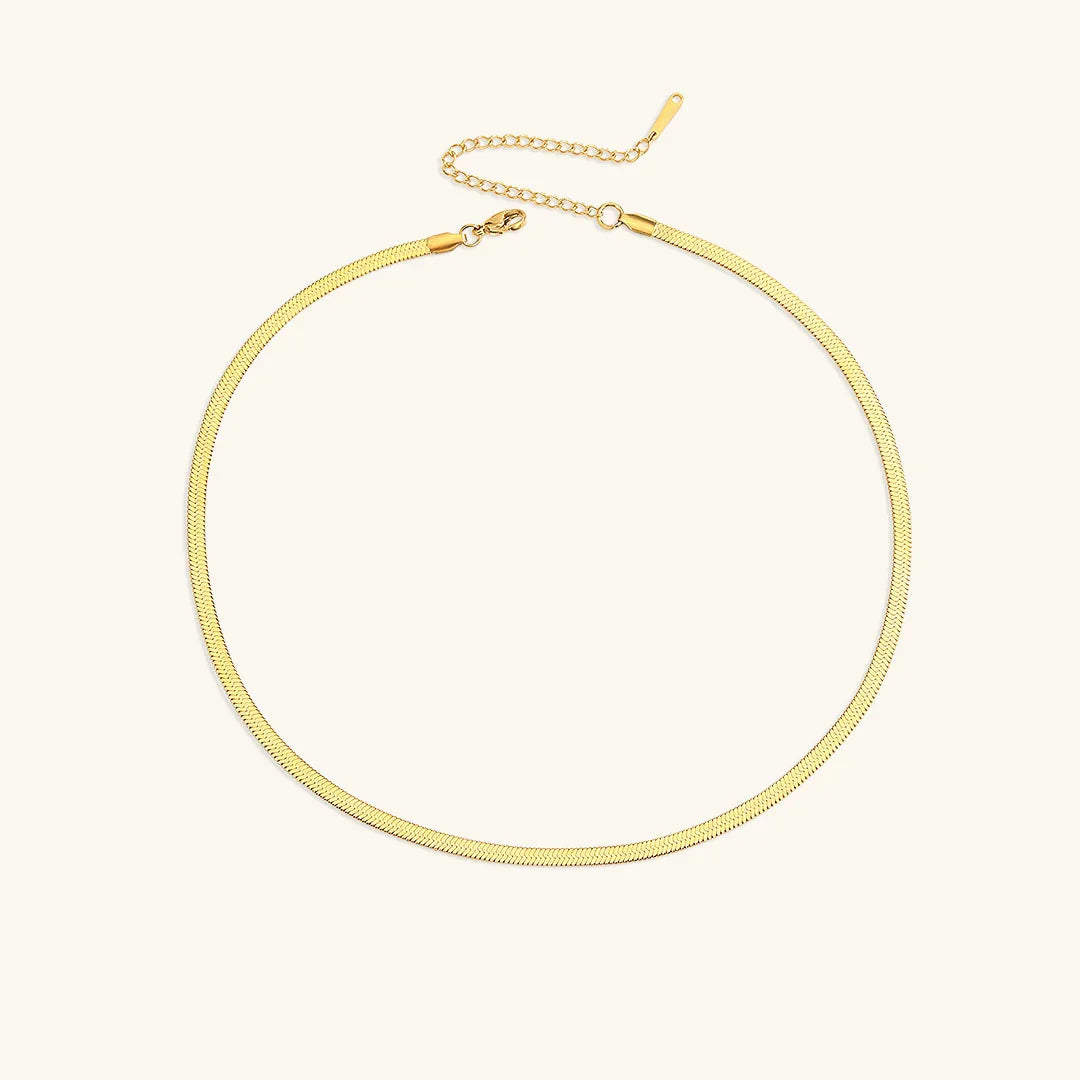 [ElanLuxe]Elizabeth Gold Herringbone Necklace