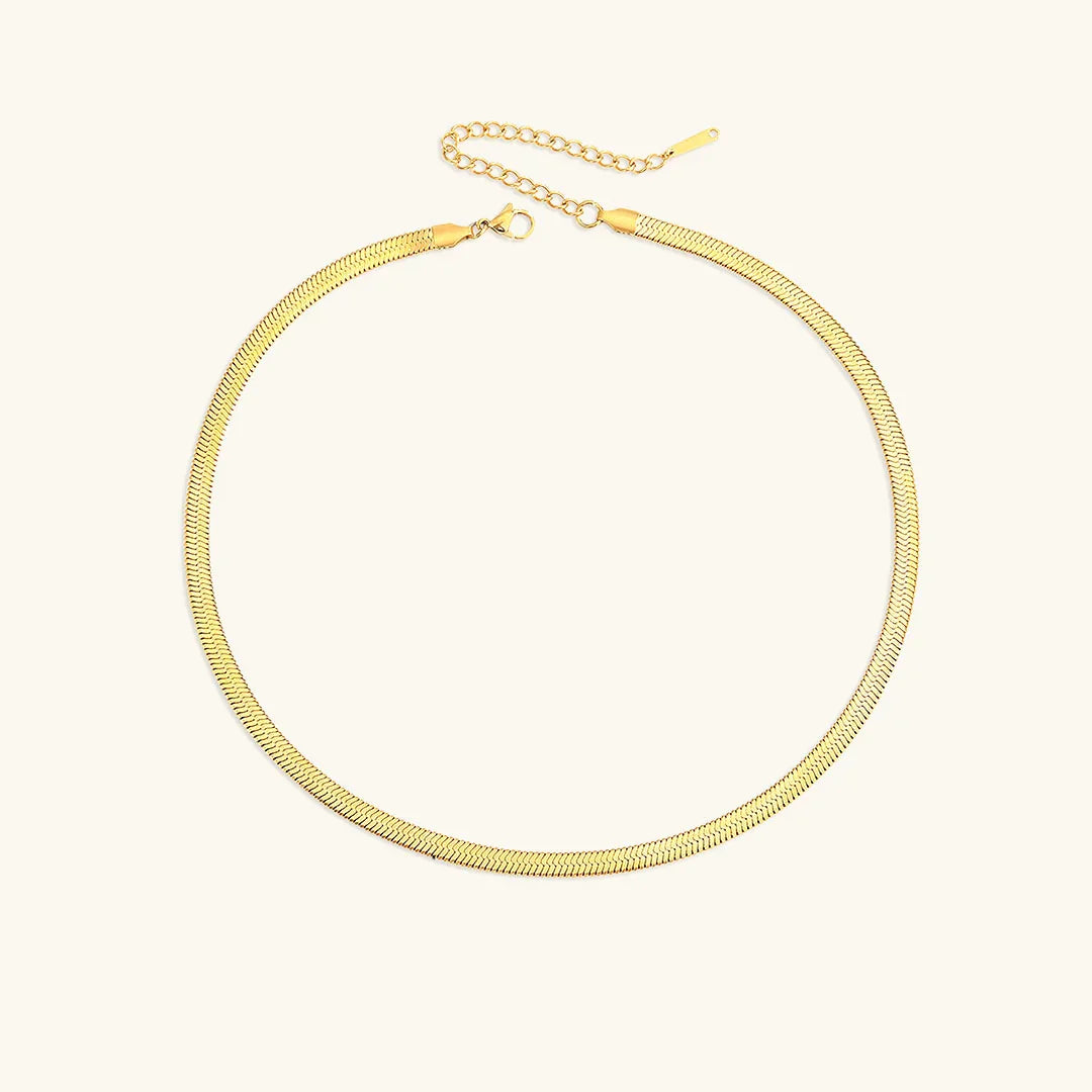 [ElanLuxe]Elizabeth Gold Herringbone Necklace