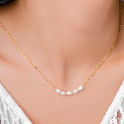 [ElanLuxe]Elle Gold Pearl Necklace