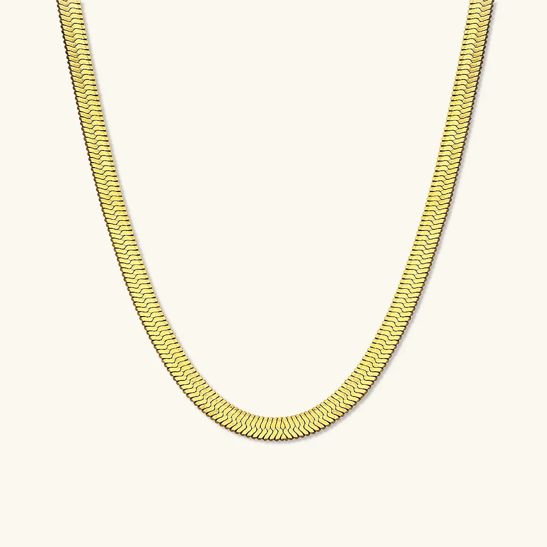 [ElanLuxe]Elysian Gold Herringbone Necklace