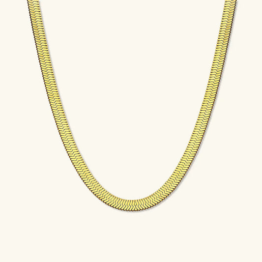 [ElanLuxe]Elysian Gold Herringbone Necklace