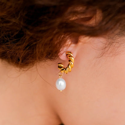[ElanLuxe]Emma Pearl Earrings