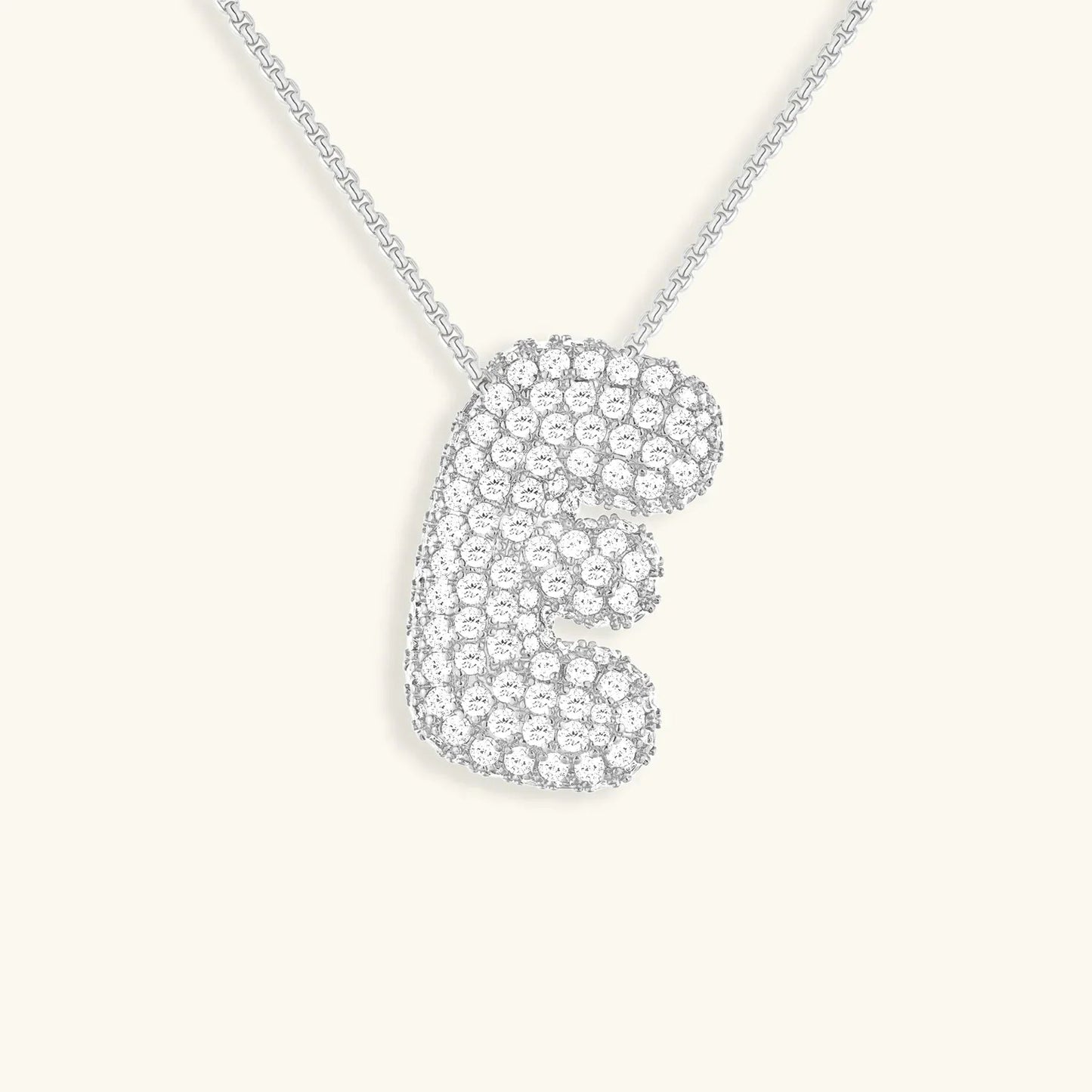[ElanLuxe]Bubble Initial Diamond Necklace