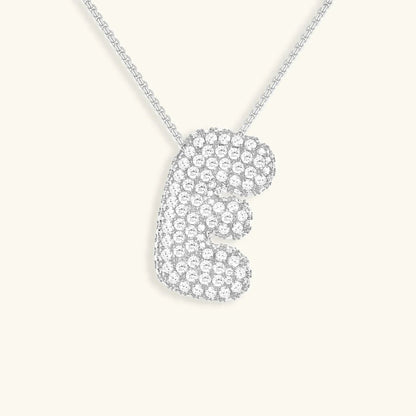 [ElanLuxe]Bubble Initial Diamond Necklace