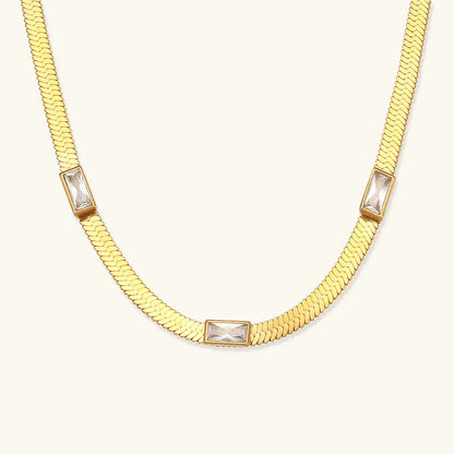 [ElanLuxe]Eve Herringbone Gold Necklace