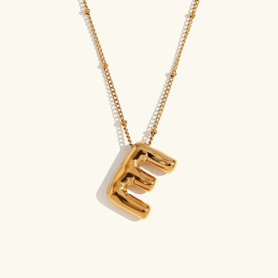 [ElanLuxe]Balloon Gold Initial Necklace