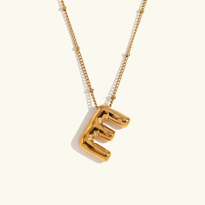 [ElanLuxe]Balloon Gold Initial Necklace