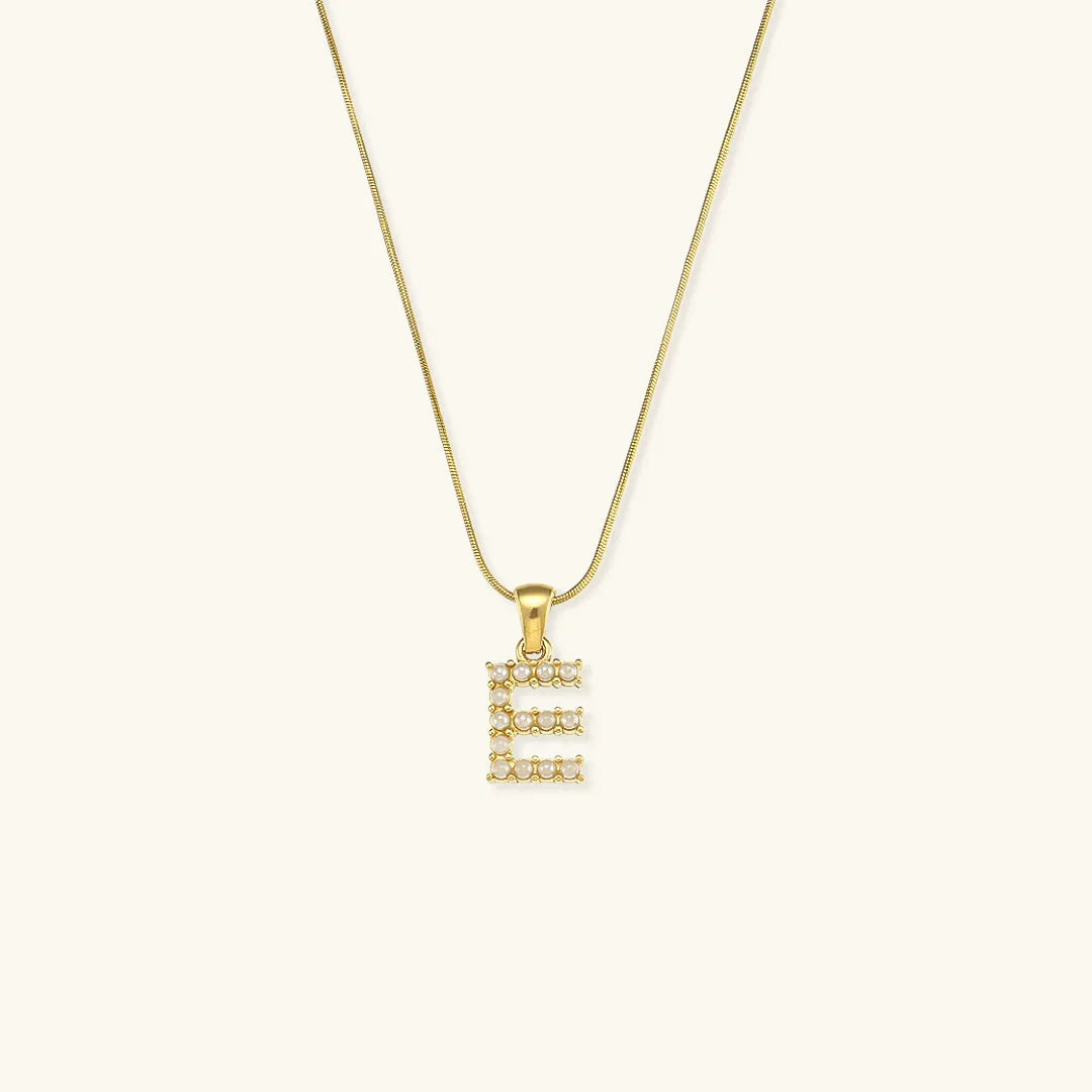 [ElanLuxe]Augustine Initial Letter Pearl Necklace