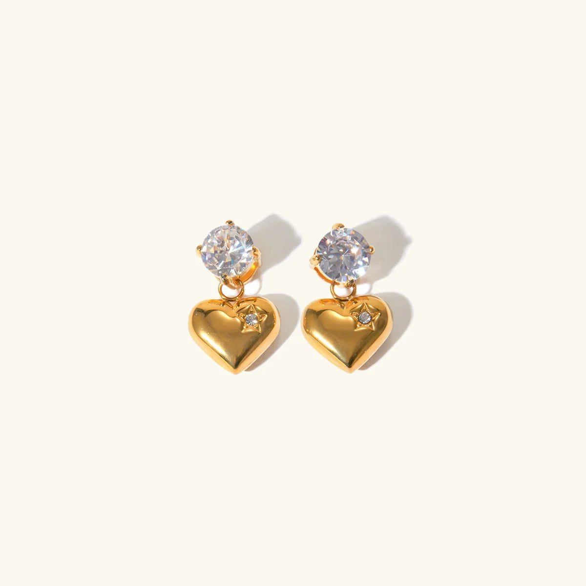 [ElanLuxe]Emmeline Heart Gold Earrings