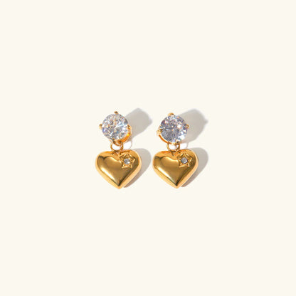 [ElanLuxe]Emmeline Heart Gold Earrings