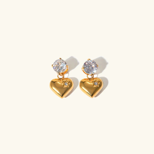 [ElanLuxe]Emmeline Heart Gold Earrings