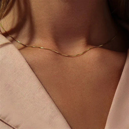 [ElanLuxe]Danica Box Chain Gold Necklace