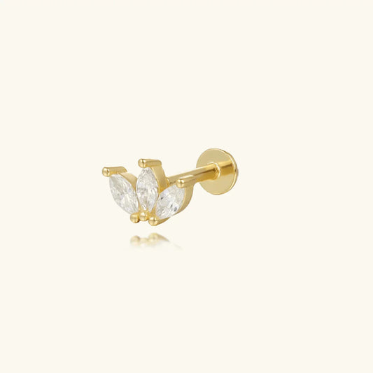 [ElanLuxe]Trio Flat Back Diamond Stud