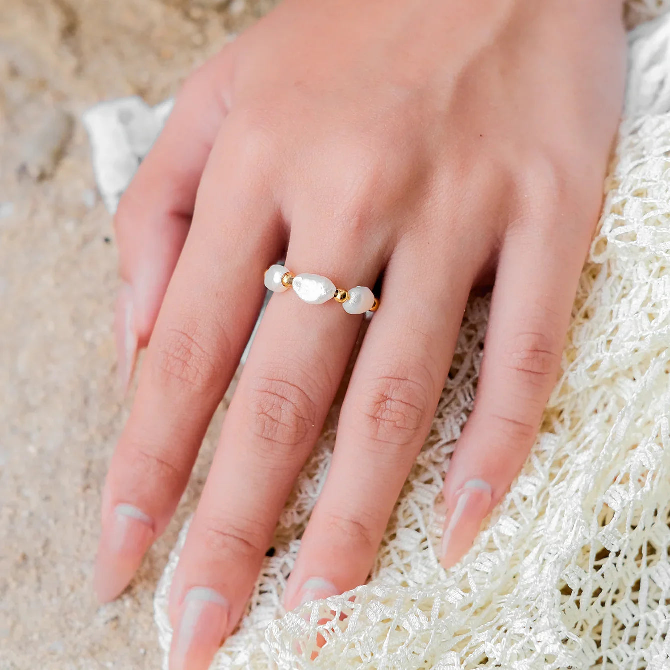 [ElanLuxe]Fiji Pearl Band Ring