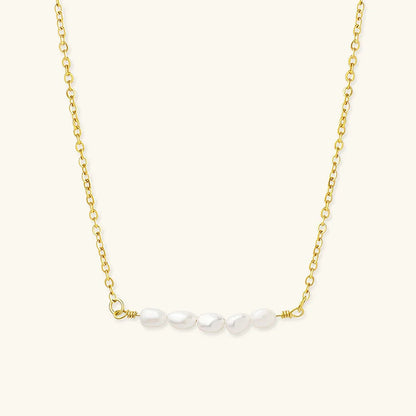 [ElanLuxe]Fleur Freshwater Pearl Gold Necklace