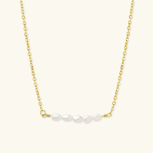 [ElanLuxe]Fleur Freshwater Pearl Gold Necklace