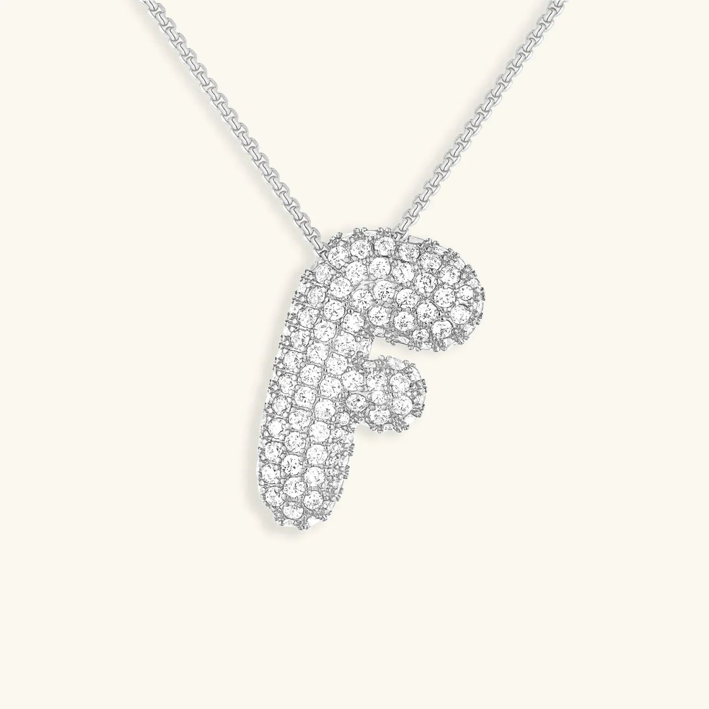 [ElanLuxe]Bubble Initial Diamond Necklace