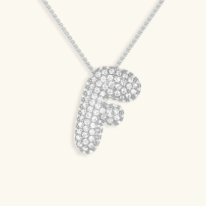 [ElanLuxe]Bubble Initial Diamond Necklace
