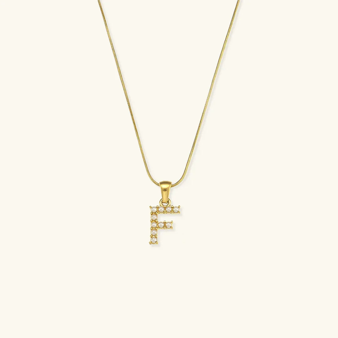 [ElanLuxe]Augustine Initial Letter Pearl Necklace