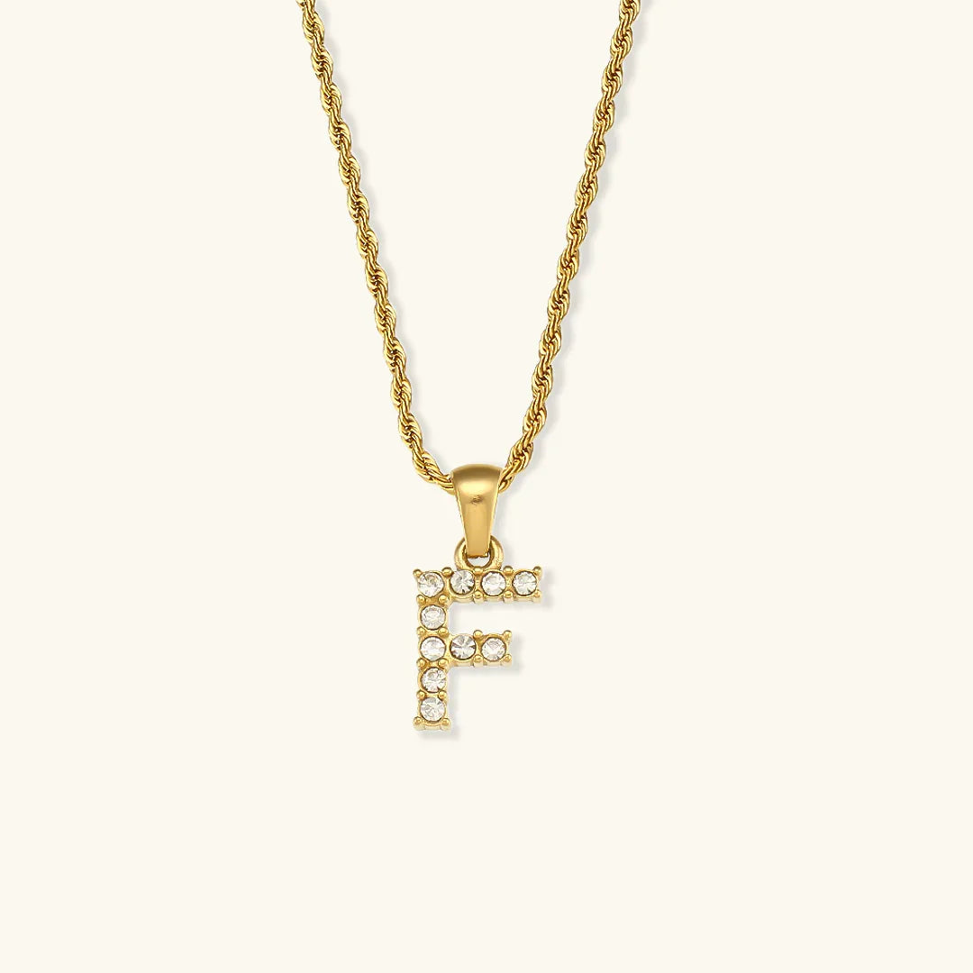 [ElanLuxe]Maeve Letter Initial Diamond Necklace