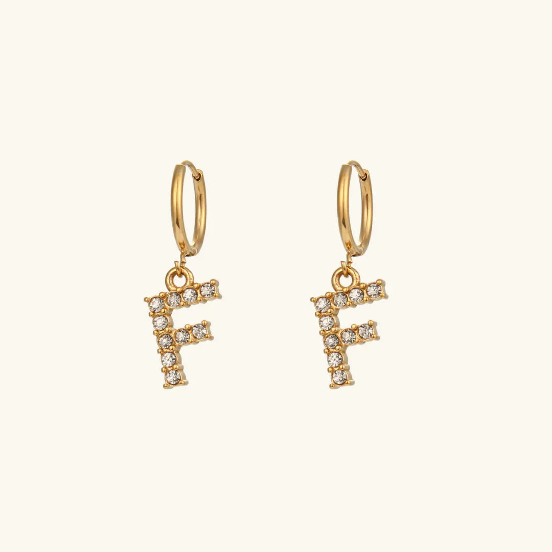 [ElanLuxe]Wilhemina Initial Letter Earrings
