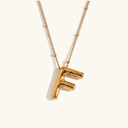 [ElanLuxe]Balloon Gold Initial Necklace