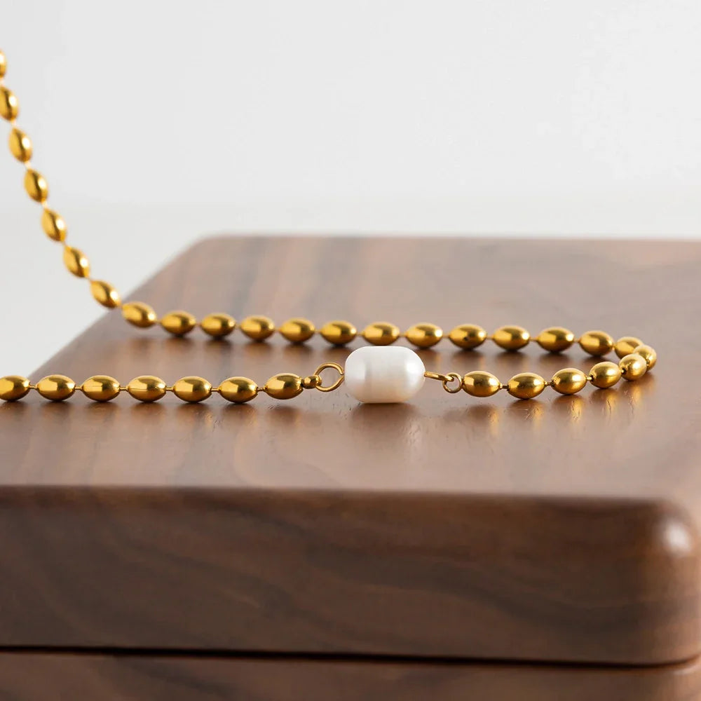 [ElanLuxe]Neptune Freshwater Pearl Necklace
