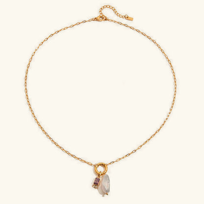 [ElanLuxe]Caitlin Birthstone Pearl Necklace