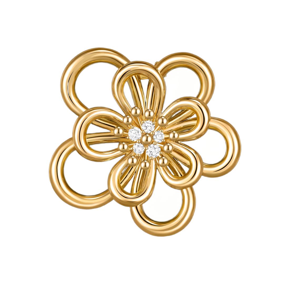 [Elanluxe Jewelry]FLOWERLACE NECKLACE 5 DIAMONDS