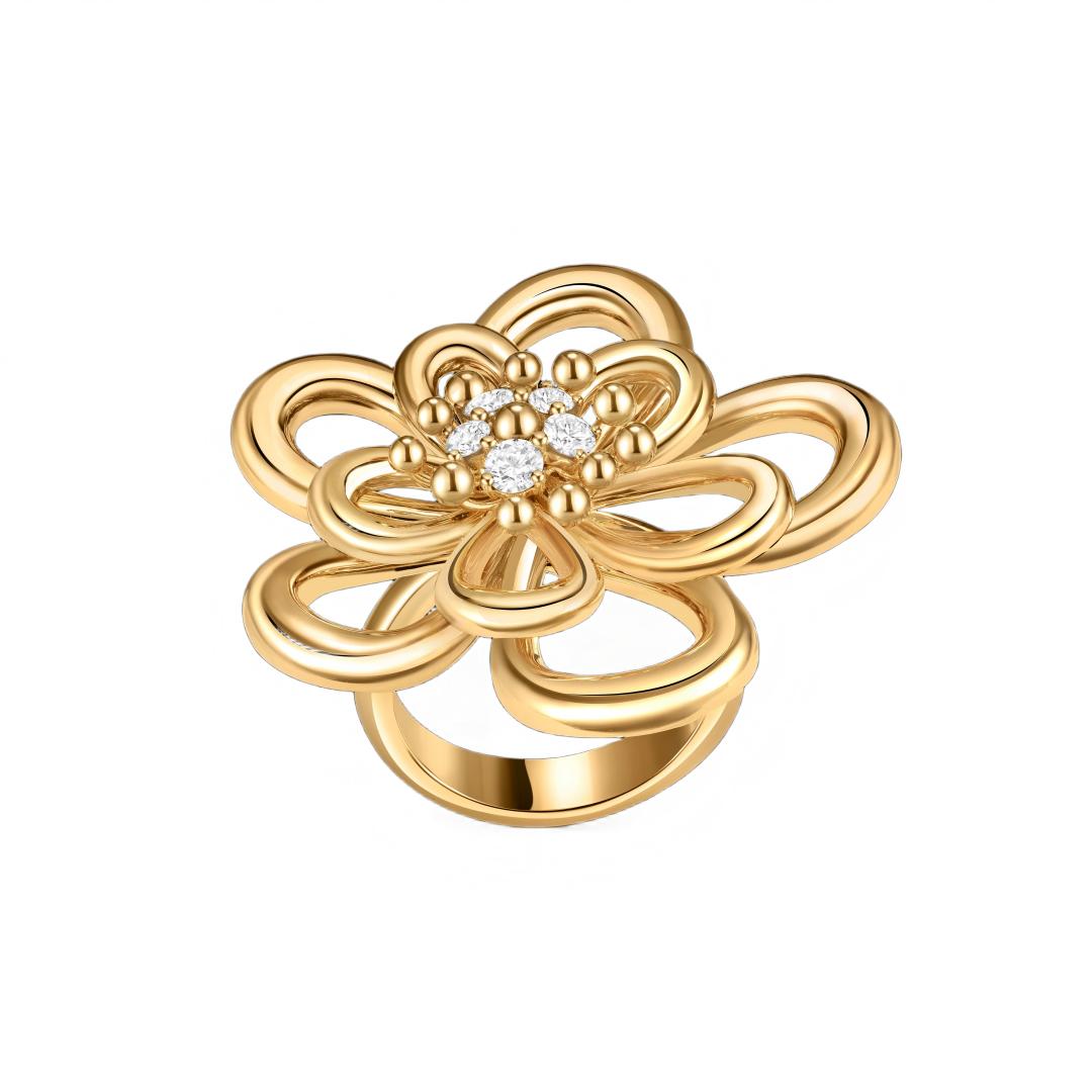 [Elanluxe Jewelry] FLOWERLACE RING 5 DIAMONDS