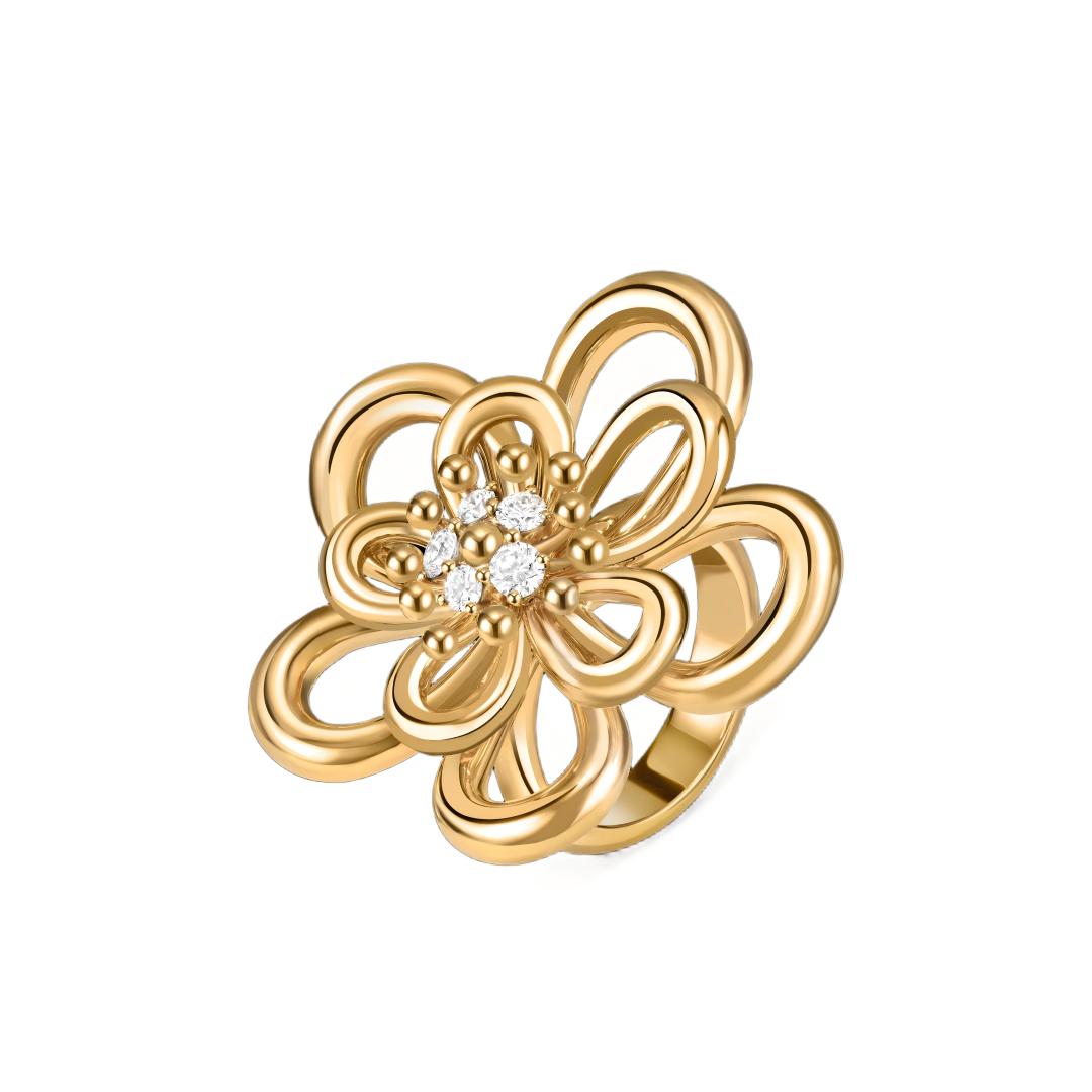[Elanluxe Jewelry] FLOWERLACE RING 5 DIAMONDS
