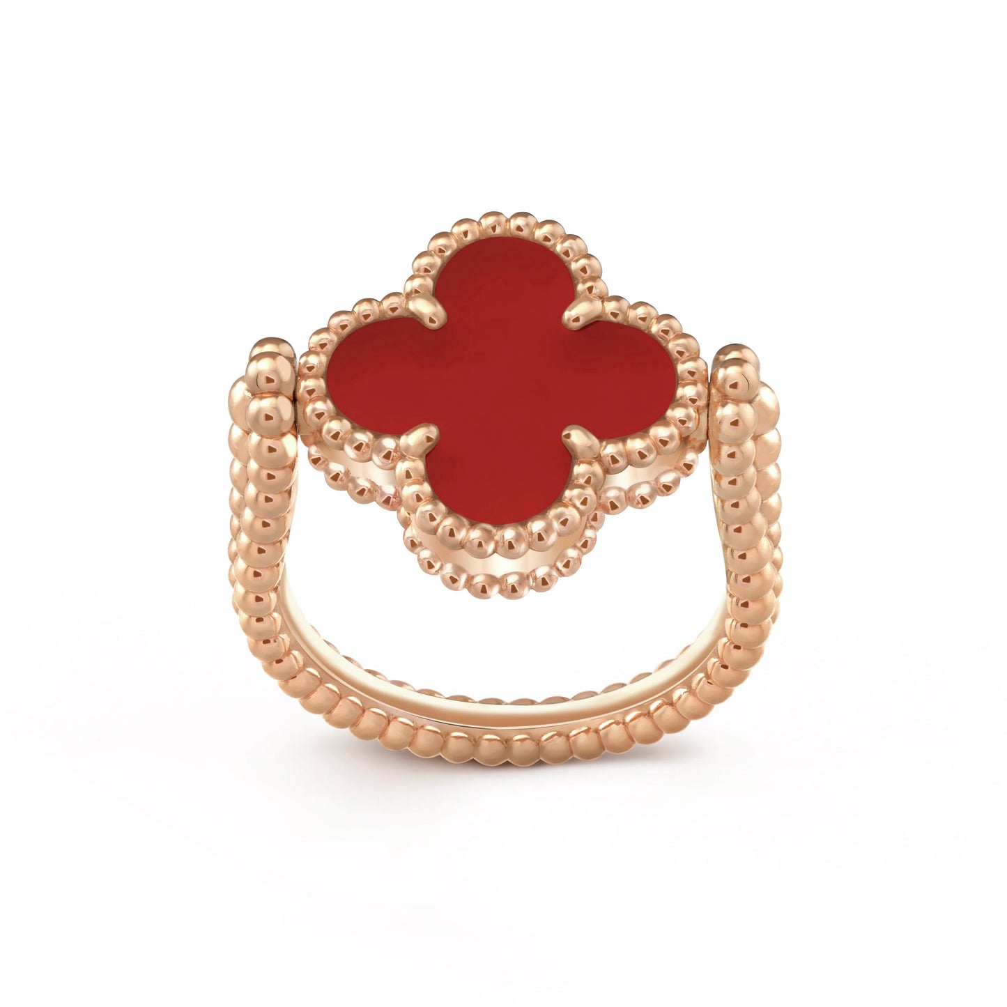 [ElanLuxe Jewelry]CLOVER RIVERSIBLE PINK GOLD RING