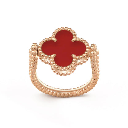 [ElanLuxe Jewelry]CLOVER RIVERSIBLE PINK GOLD RING