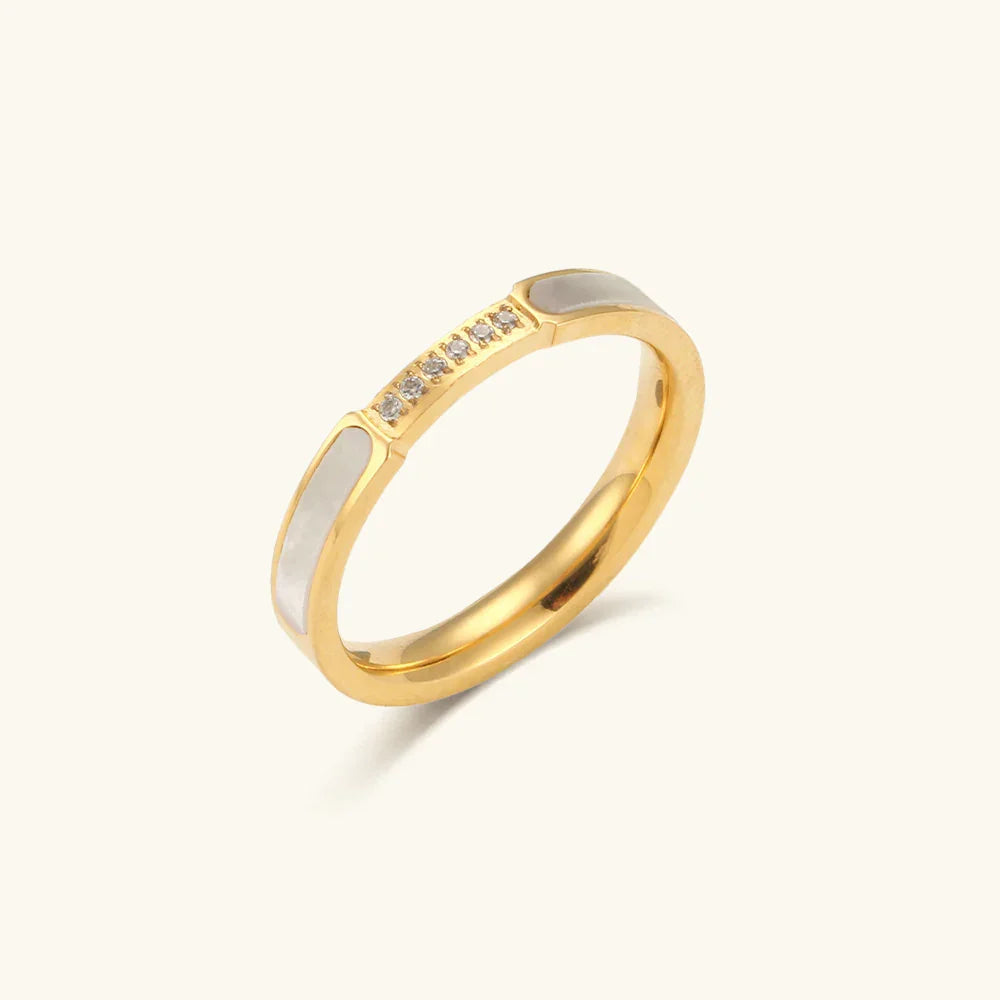 [ElanLuxe]Gabrielle Diamond Simulant Gold Ring