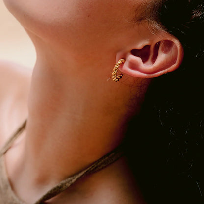 [ElanLuxe]Gigi Twist Gold Earrings