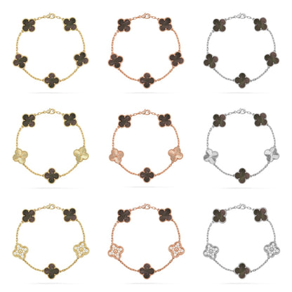 [ElanLuxe Jewelry] CLOVER 5 MOTIF GRAY MOP BRACELET COLLECTION