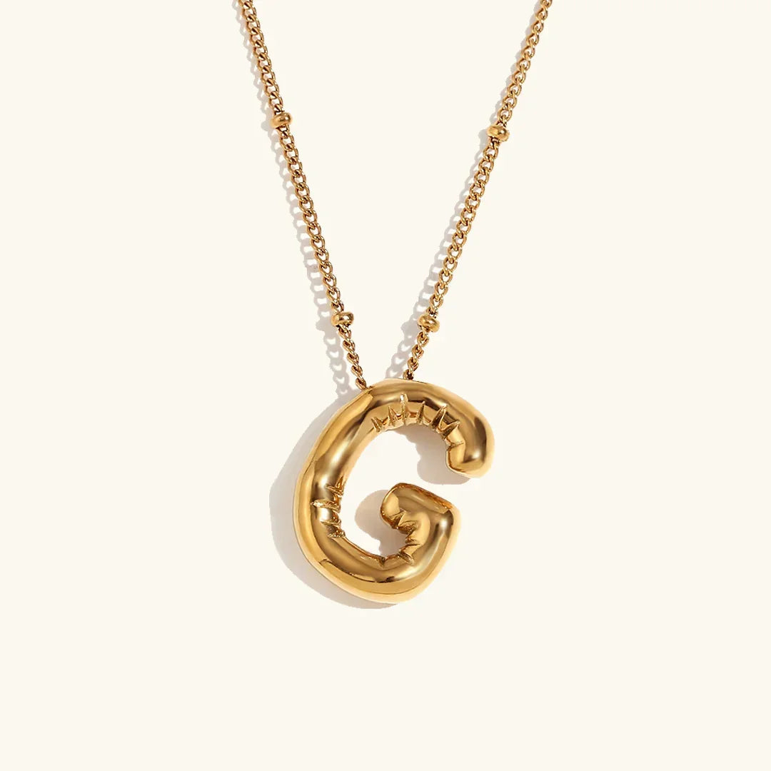 [ElanLuxe]Balloon Gold Initial Necklace