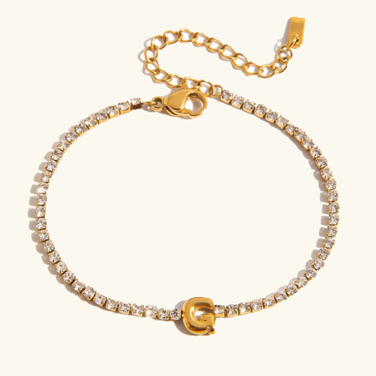 [ElanLuxe]Avaria Bubble Letter Tennis Bracelet