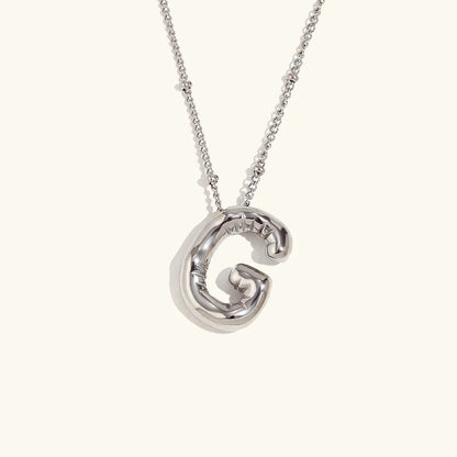 [ElanLuxe]Balloon Gold Initial Necklace