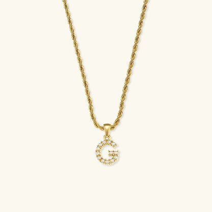 [ElanLuxe]Elodie Initial Letter Pearl Necklace